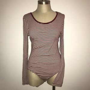 Striped Bodysuit in Red & White ✨